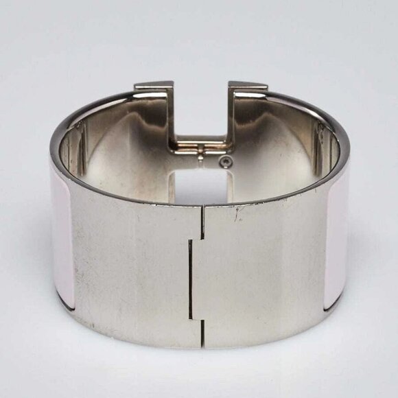 Hermes Nymph Enamel Palladium Plated Clic H GM Extra Wide Bracelet - Picture 4 of 7